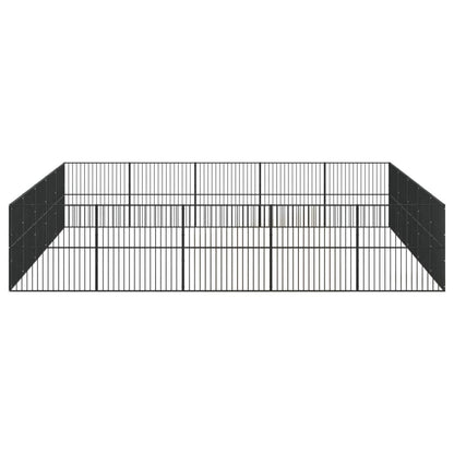 Vidaxl Corralito Para Perros Con 20 Paneles Acero Galvanizado Negro_4