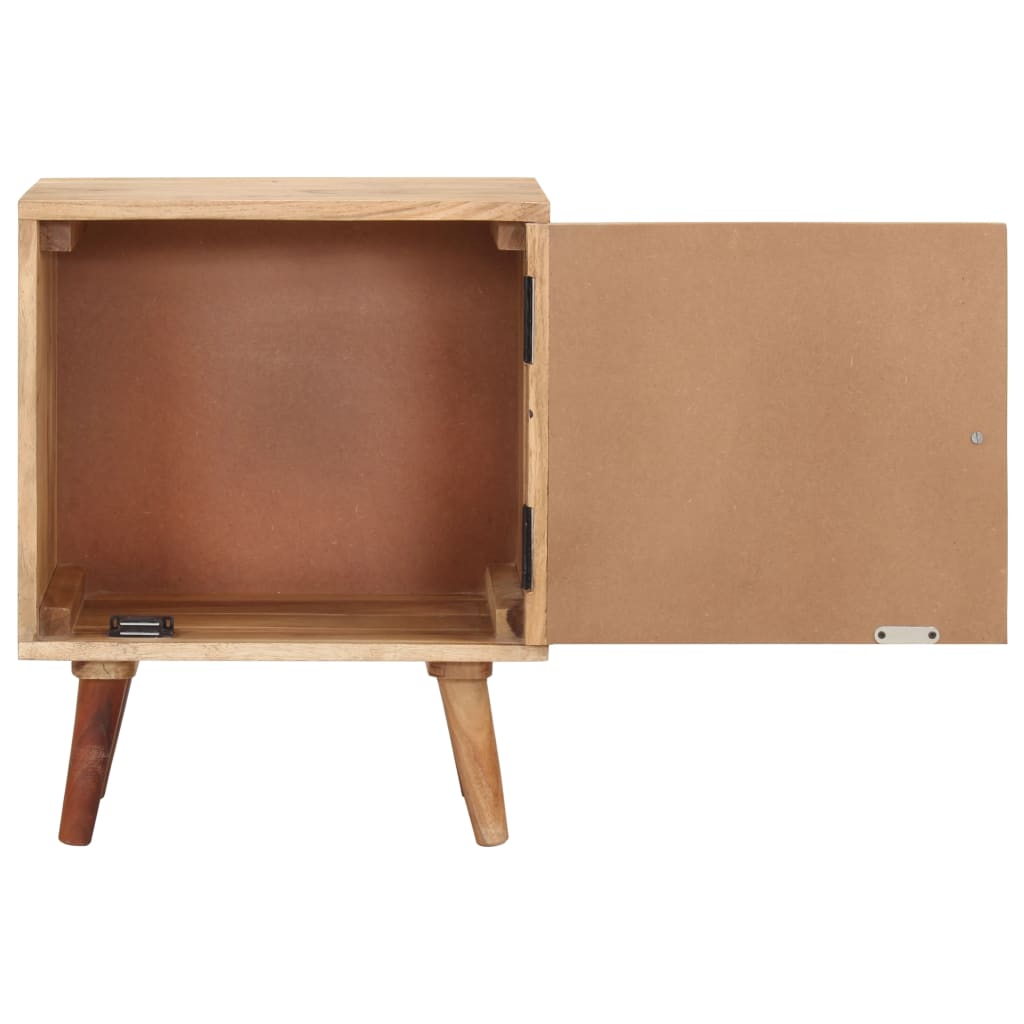 Mesita De Noche De Madera Maciza De Acacia 40x30x50 Cm_4