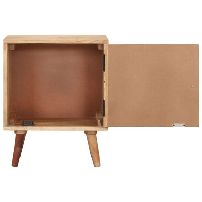 Mesita De Noche De Madera Maciza De Acacia 40x30x50 Cm_4