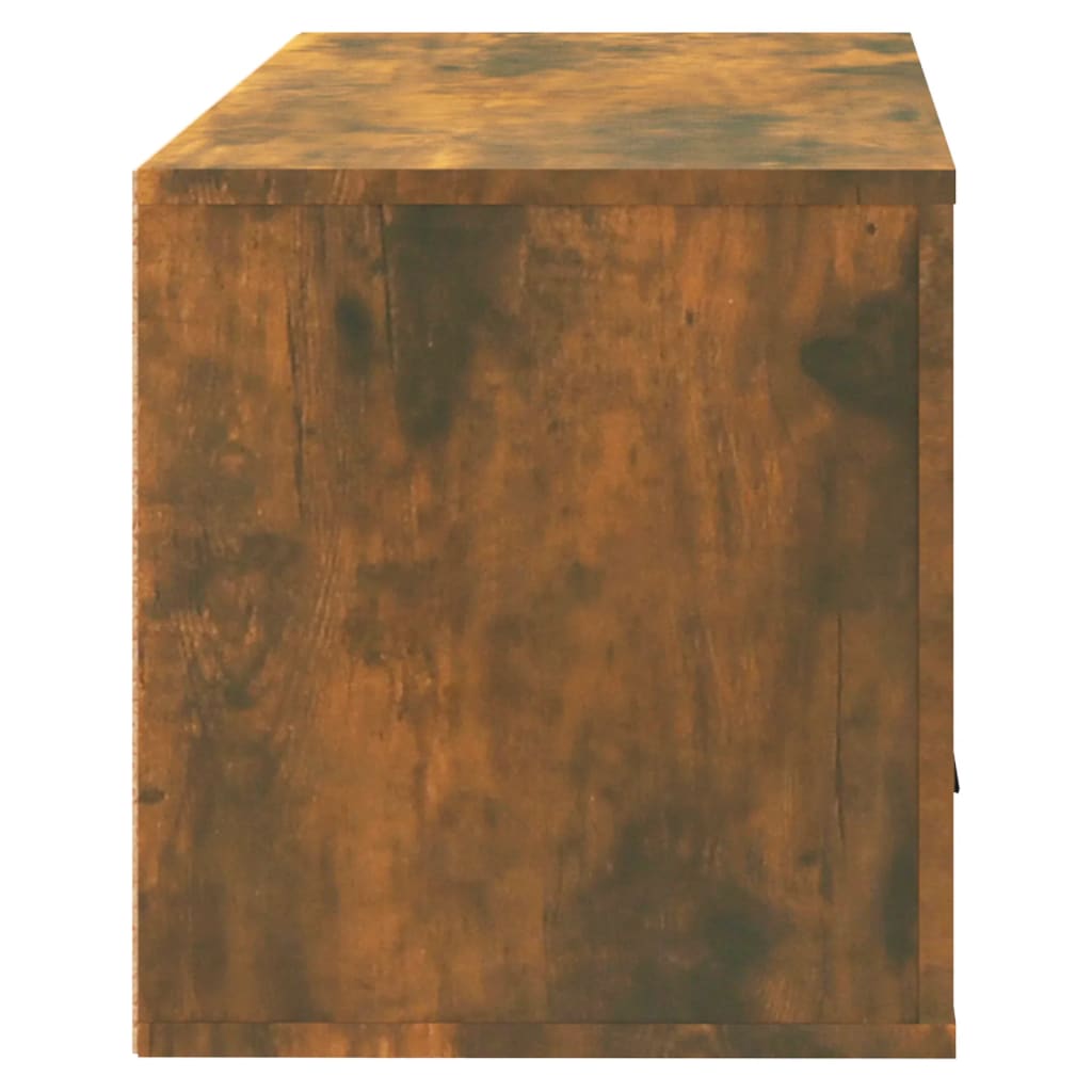 Mueble Zapatero Pared Madera Pino Roble Ahumado 70x35x38 Cm / Vetonek_4