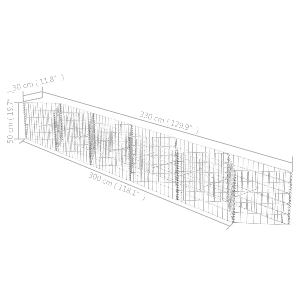 Cesta De Muro De Gaviones Acero Galvanizado 300x30x50 Cm / Vetonek_1