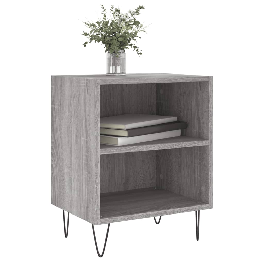 Mesita De Noche 2 Uds Madera Ingeniería Gris Sonoma 40x30x50 Cm_1