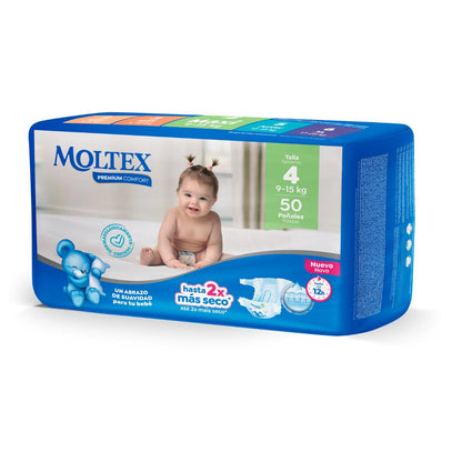 Pañales Moltex Premium Comfort T4 (9-15 kg) 50 Uds