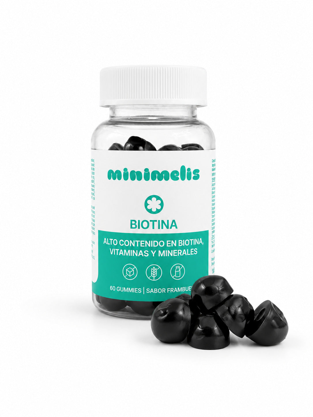 Gominolas Con Biotina Para Mejorar El Cabello Y Uñas Sabor Frambuesa 60 Unidades_1