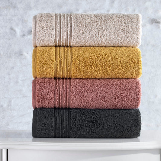 Juego De Toallas De Mano (4 Piezas) Beige, Rosa Polvorienta, Mostaza Y Antracita_0