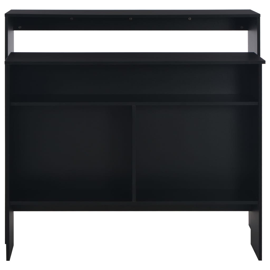 Mesa Alta De Bar Con 2 Tableros Negro 130x40x120 Cm_3