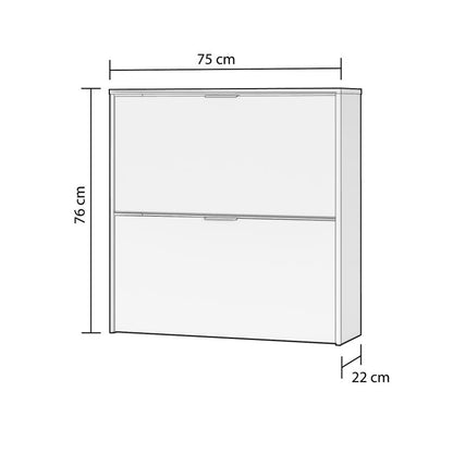 Zapatero Nubo 2 Puertas Melamina, Blanco, 75 X 76 X 22_2