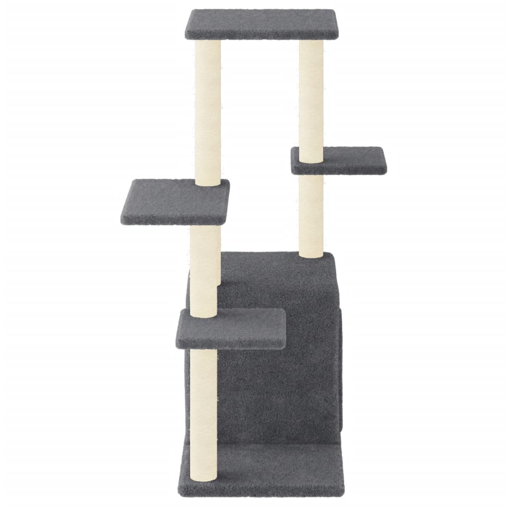Rascador Para Gatos Con Postes De Sisal Gris Oscuro 97,5 Cm_3