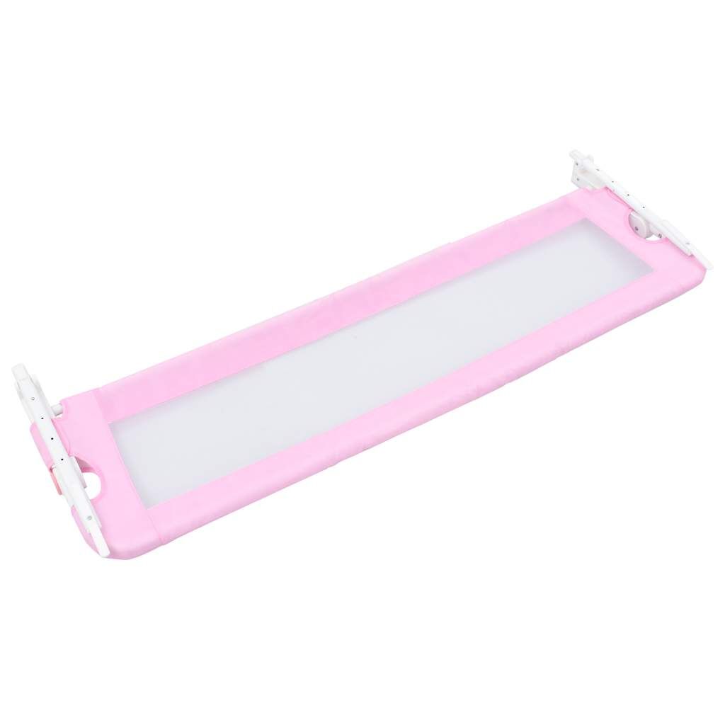 Vidaxl Barandilla De Seguridad Cama De Niño Poliéster Rosa 120x42 Cm_3