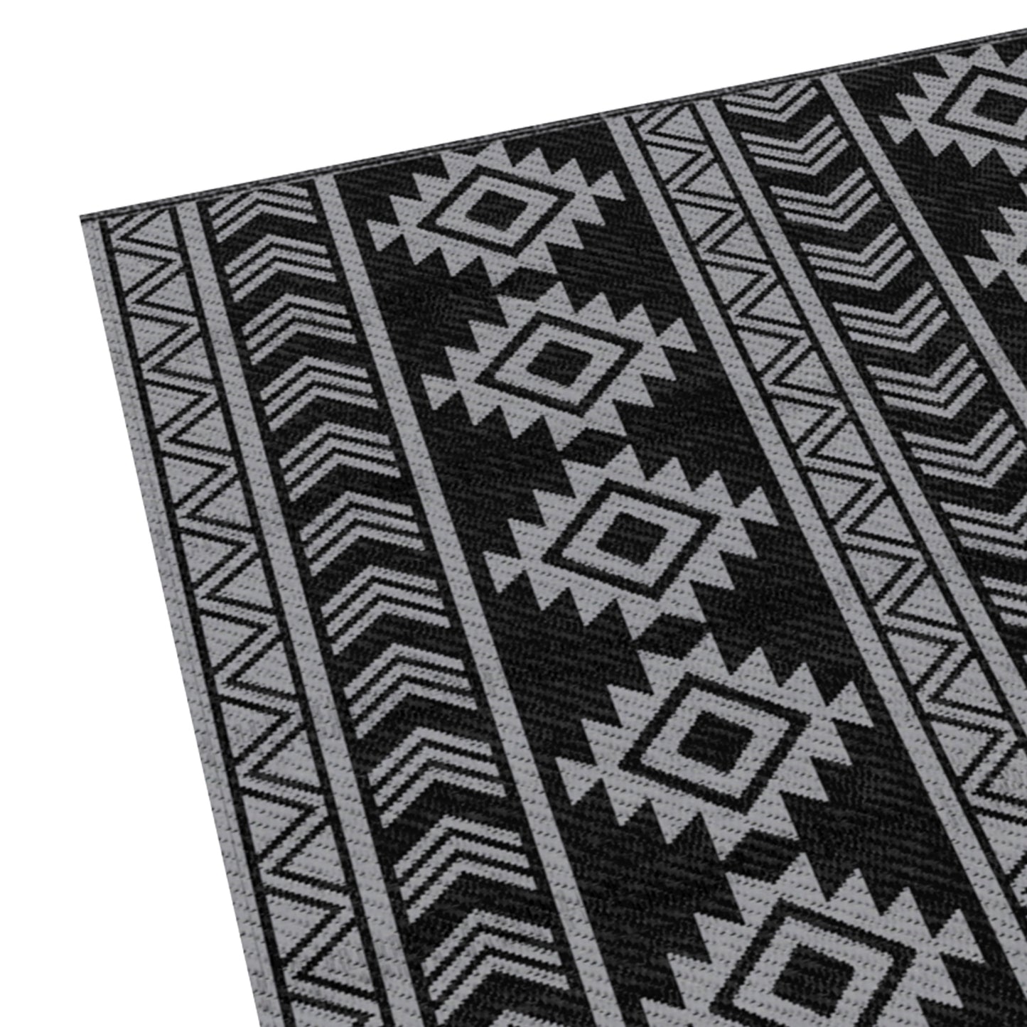 Outsunny Alfombra De Exterior 182x274 Cm Impermeable Anti-uv Negro Y Gris_4