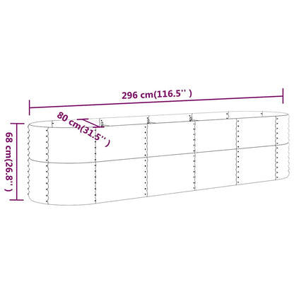 Jardinera Arriate Acero Galvanizado Antracita 296x80x68 Cm_5
