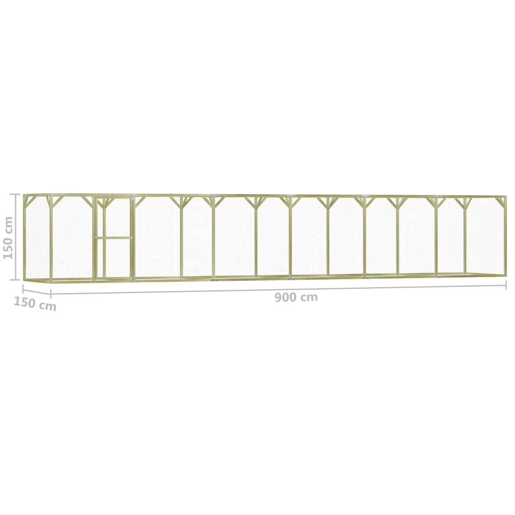 Vidaxl Gallinero De Madera De Pino Impregnada 1,5x9x1,5 M_2