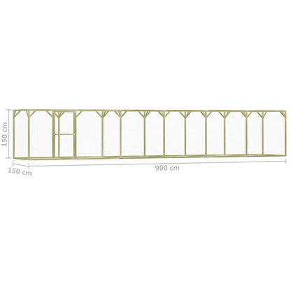 Vidaxl Gallinero De Madera De Pino Impregnada 1,5x9x1,5 M_2