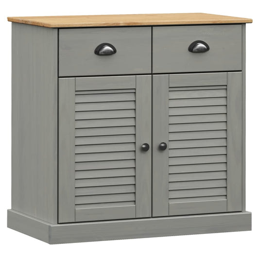 Aparador Con Cajones Vigo Madera Maciza Pino Gris 78x40x75 Cm / Vetonek_0