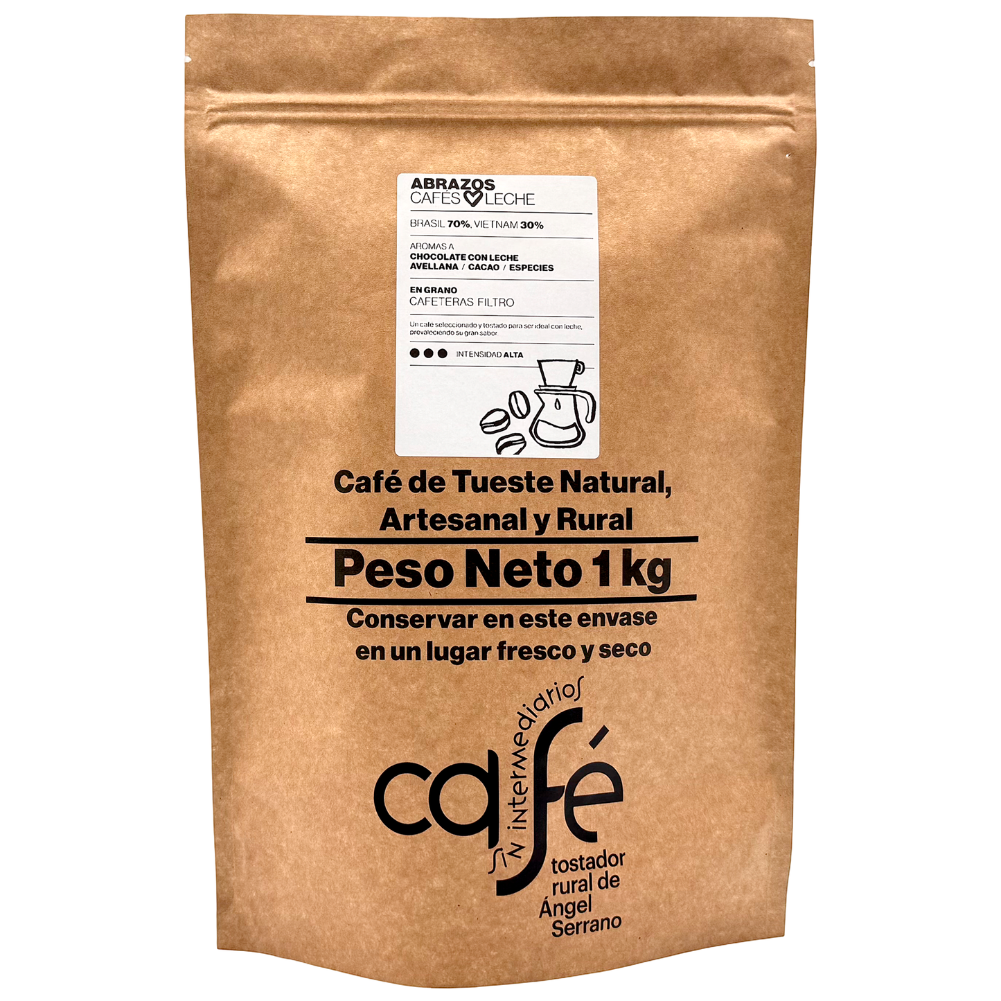 Cafe Sin Intermediarios Café Brasil Abrazos En Grano Para Filtro 1 Kg_0