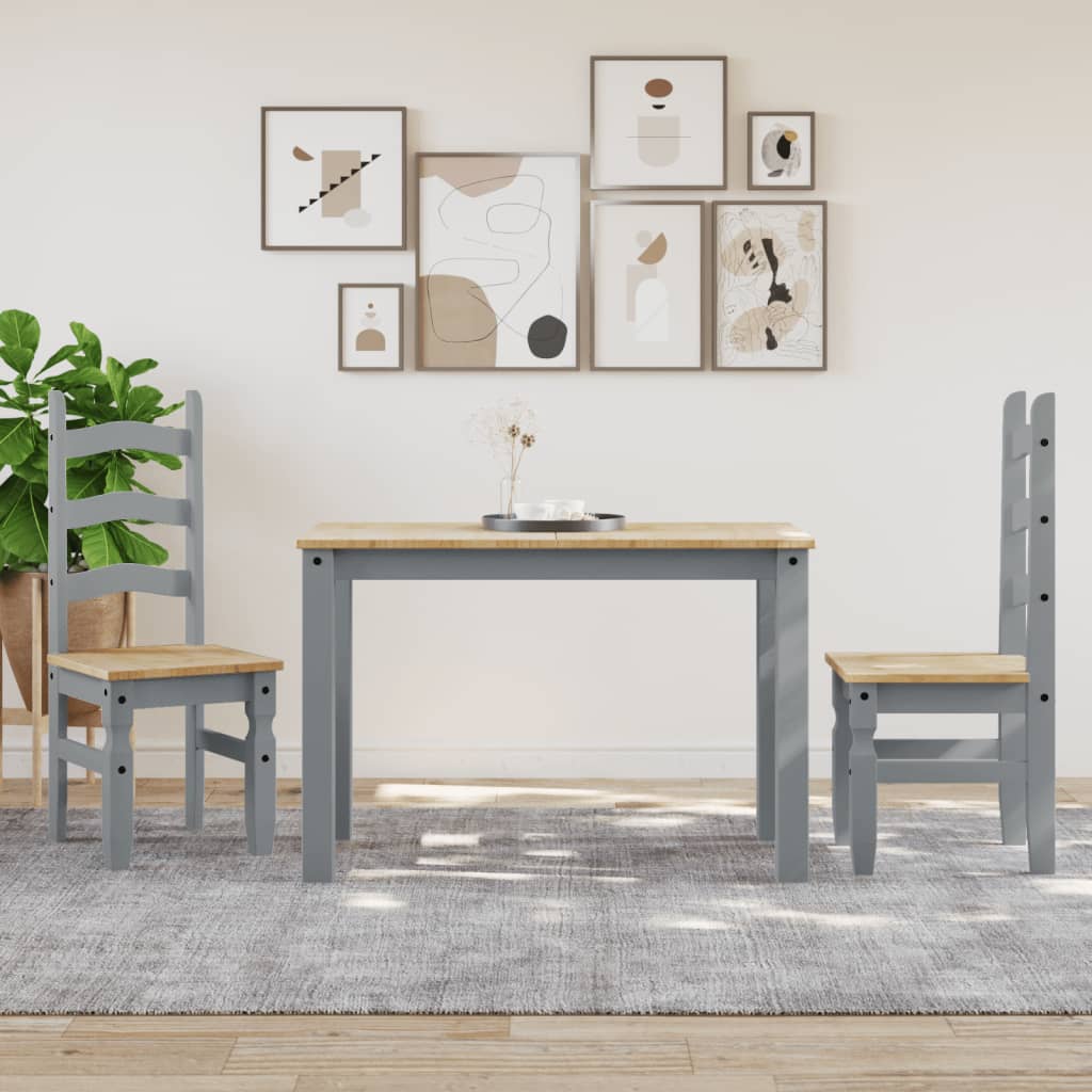 Mesa De Comedor Panama Madera Maciza De Pino Gris 117x60x75 Cm_1