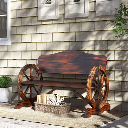 Outsunny Banco De Jardín De Madera Reposabrazos En Forma De Rueda Carga 240 Kg_1