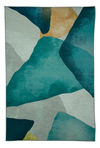 Alfombra Salón, Alfombra Dormitorio Pelo Suave Con Motivos De Cebra Azul Blanco Amarillo 80x120cm- Decoración- Mobiliario Del Hogar_0