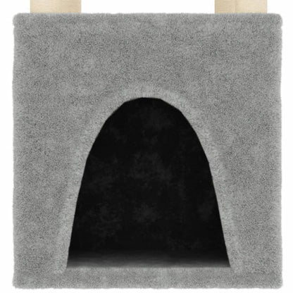 Vidaxl Rascador Para Gatos Con Postes De Sisal Gris Claro 147 Cm_5