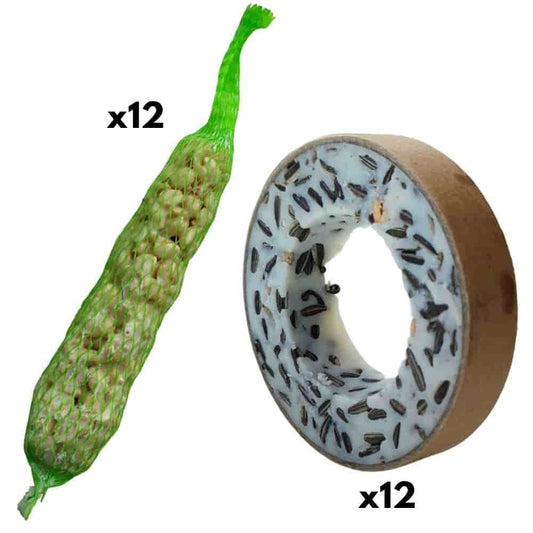 Comida Para Pájaros, 12 Anillos De Alpiste, 12 Barritas De Cacahuete, Alimento Para Aves Silvestres