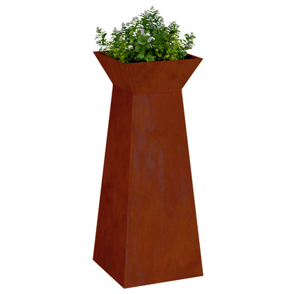 Maceta Pilar Oxidado 40 X 40 X 100 Cm Acero Oxidado_2