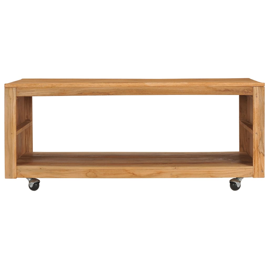 Mesa De Centro De Madera Maciza De Teca 110x60x40 Cm_0