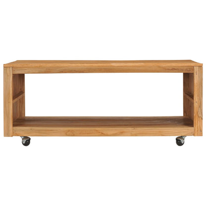 Mesa De Centro De Madera Maciza De Teca 110x60x40 Cm_0