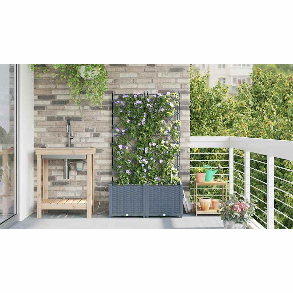 Vidaxl Jardineras Gris Claro 80 X 40 X 142 Cm Acero_3