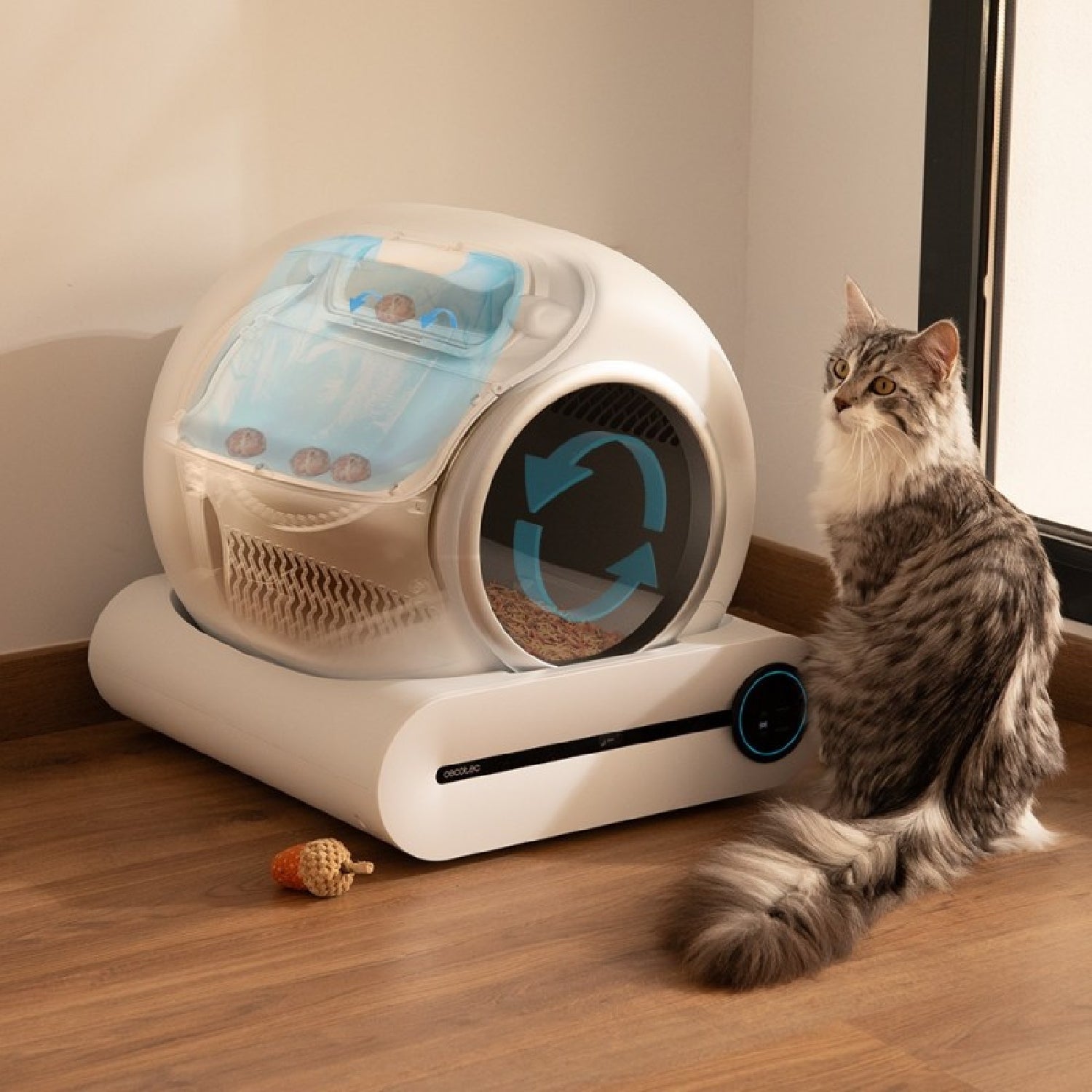 Arenero Gatos Autolimpiable Pumba 8500 Cleankitty Smart Control Por Wifi Y Pantalla Seguro Con Sensor De Infrarrojos 65l_3