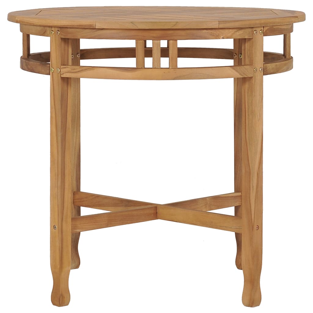 Mesa De Comedor De Madera Maciza De Teca Ø 80 Cm_0