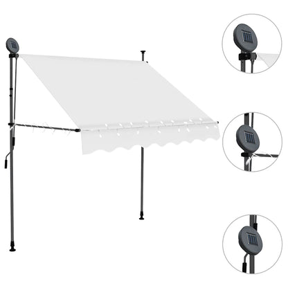 Toldo Manual Retráctil Con Led Crema 100 Cm_2
