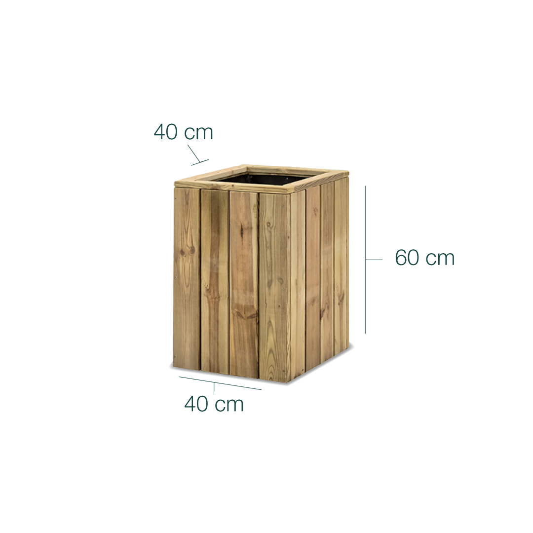 Jardinera De Madera Para Exterior 40x40x60 Cm Atrium Hortalia_5