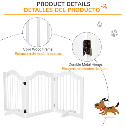 Pawhut Barrera De Seguridad Plegable De Perros Pequeños Con 2 Soportes_5