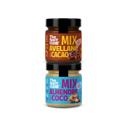 Pack Black & White, Crema de avellana y cacao y crema de almendra y coco 2uds The Nut Club 400g_0
