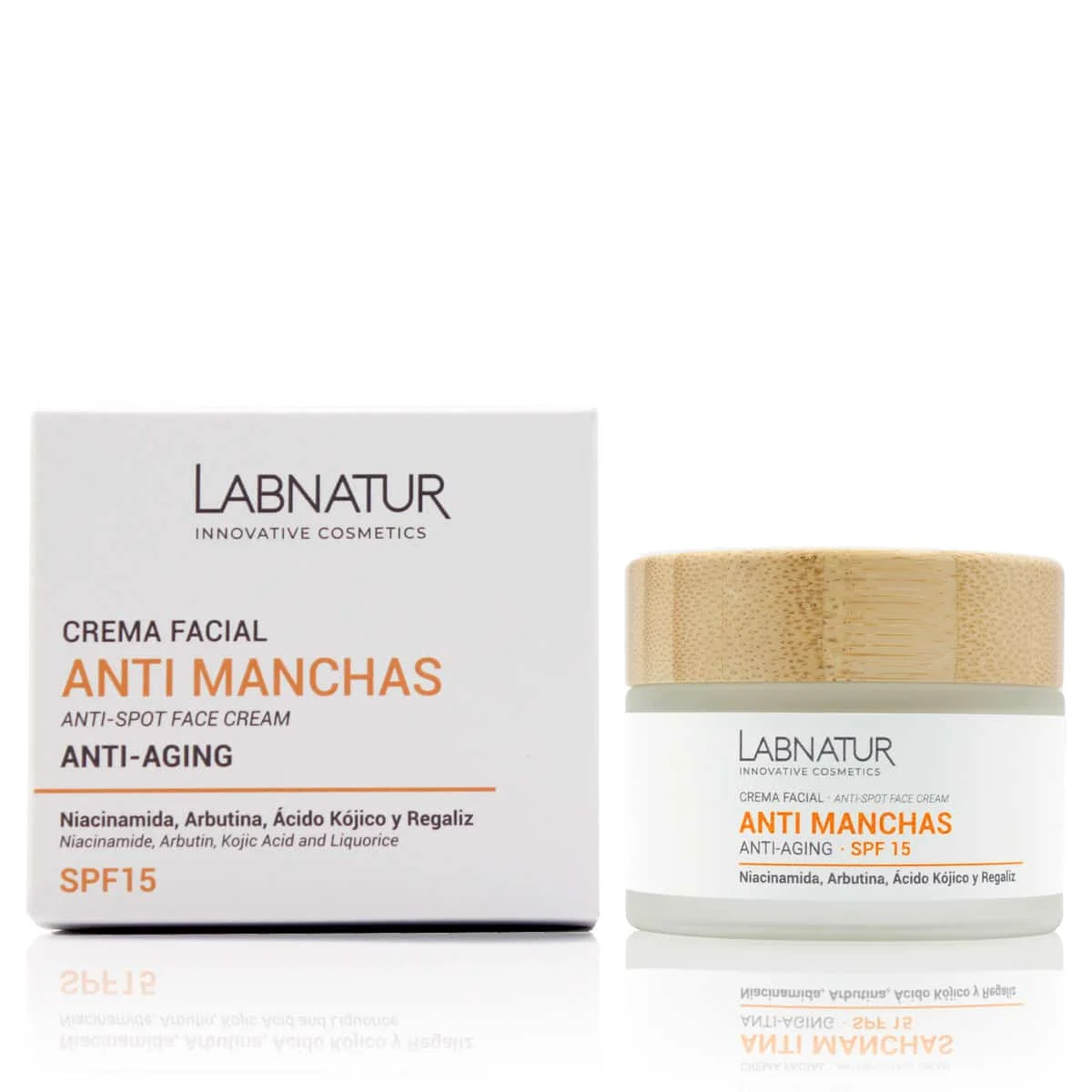 Crema Facial Antimanchas Labnatur 50 ml | Niacinamida, Arbutina y Ácido Kójico | SPF15 | Tono Uniforme_0