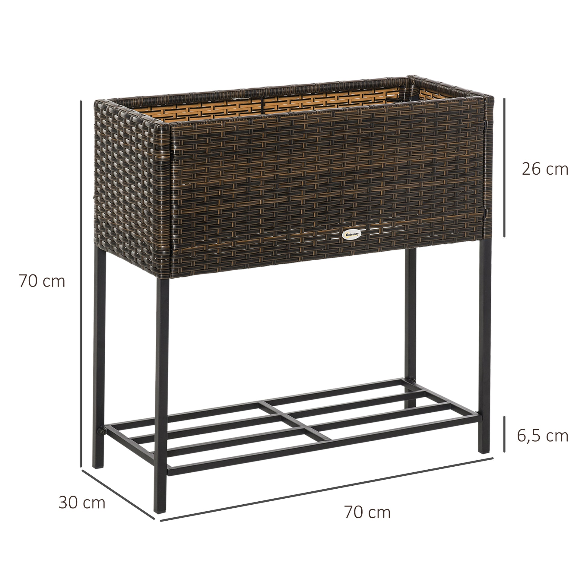 Outsunny Soporte Para Jardinera Exterior Huerto Urbano Con Estante 70x30x70 Cm_2