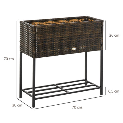 Outsunny Soporte Para Jardinera Exterior Huerto Urbano Con Estante 70x30x70 Cm_2