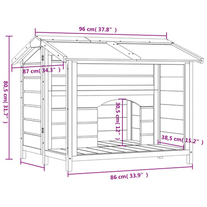 Vidaxl Caseta Para Perros Madera Maciza De Pino Marrón 96x87x80,5 Cm_2