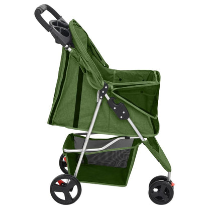 Vidaxl Cochecito Para Perros Plegable Tela Oxford Verde 80x46x98 Cm_4