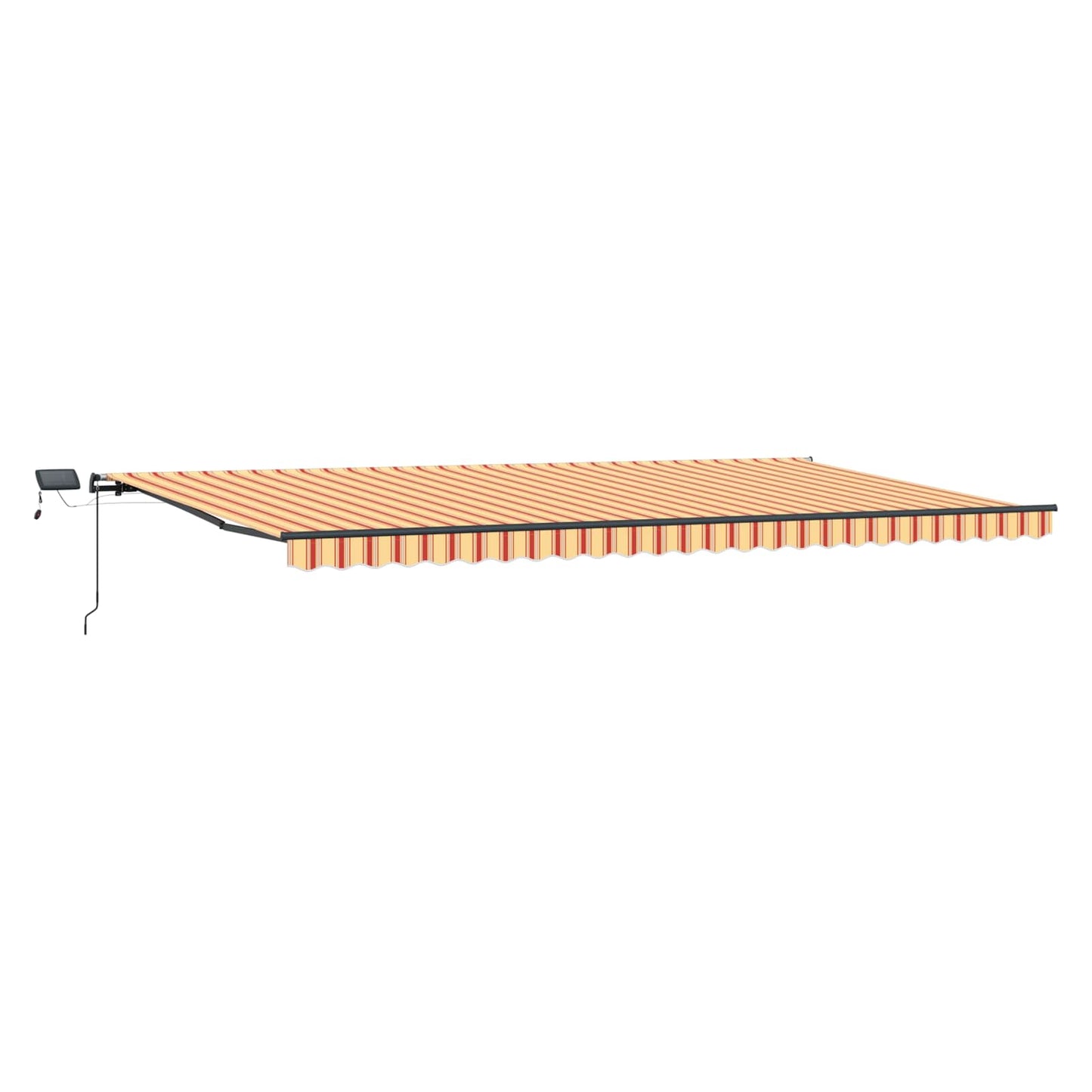 Toldo Retráctil Amarillo Y Naranja 600 X 300 Cm Tela Y Aluminio_0