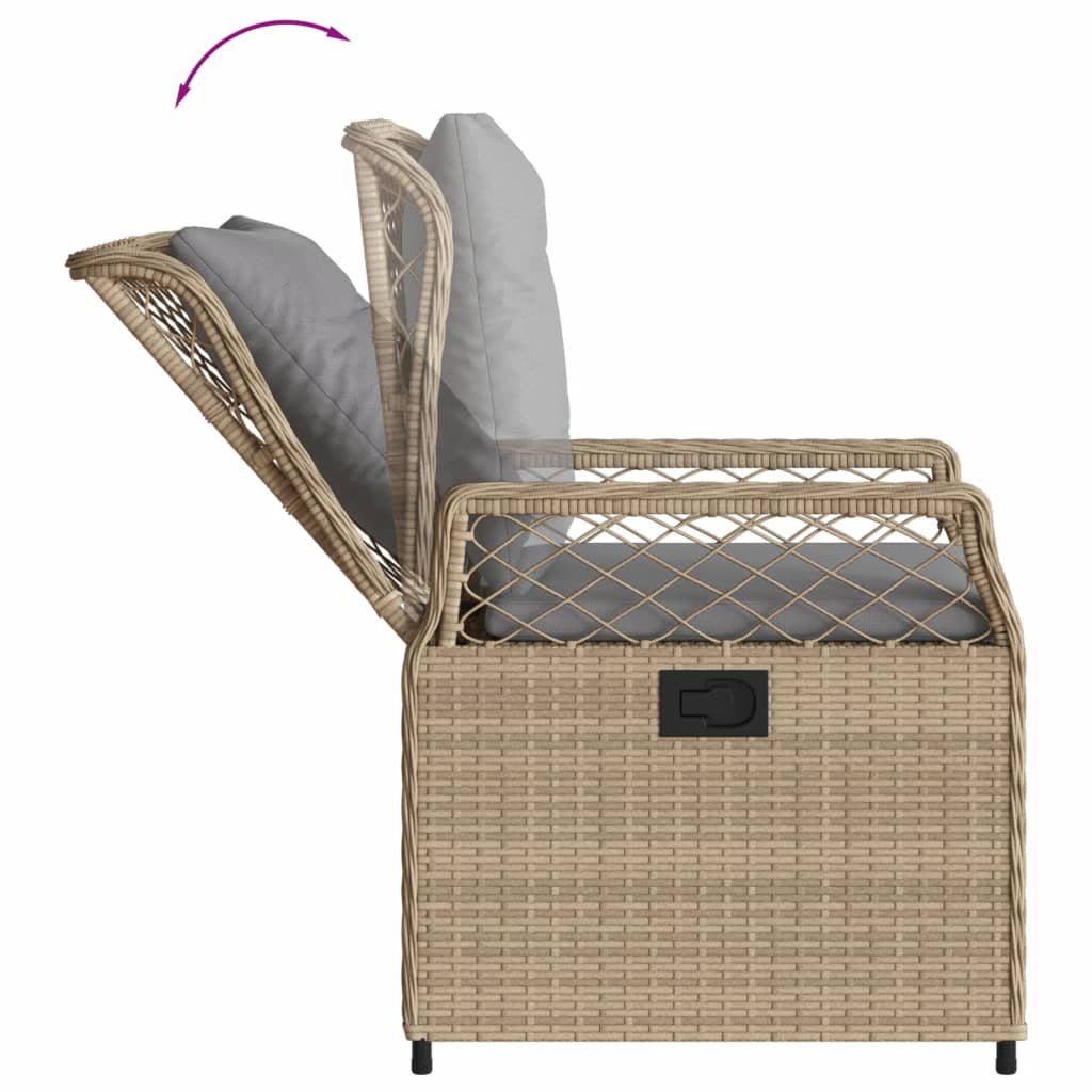 Set Comedor De Jardín 5 Pzas Con Cojines Ratán Sintético Beige / Vetonek_2