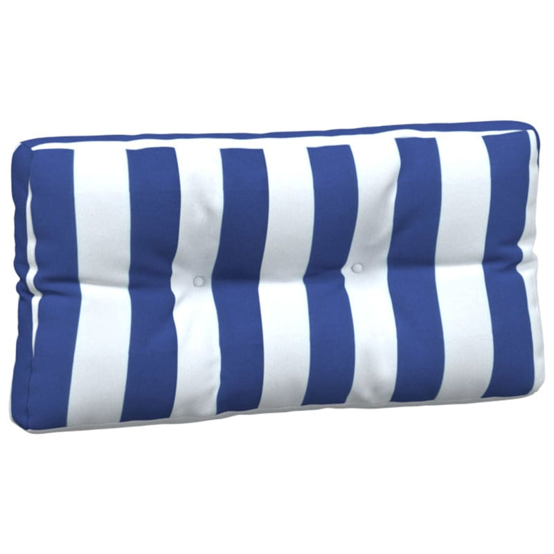 Vidaxl Cojines Para Palés 3 Piezas Tela A Rayas Azul Y Blanco_5