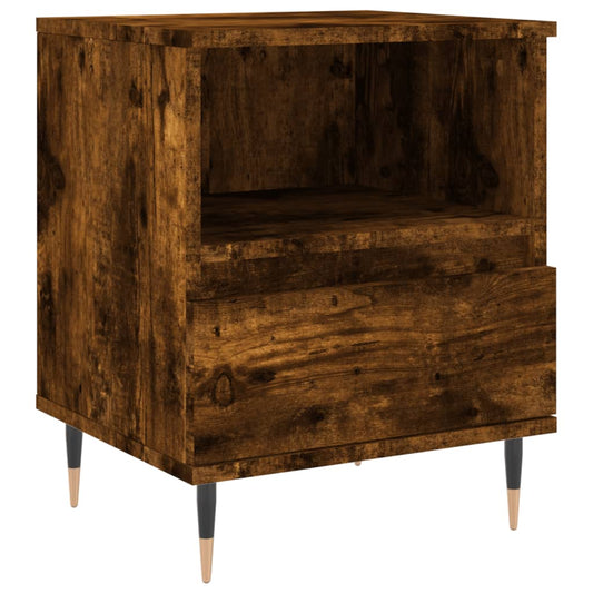 Mesita De Noche Madera De Ingeniería Roble Ahumado 40x35x50 Cm_0
