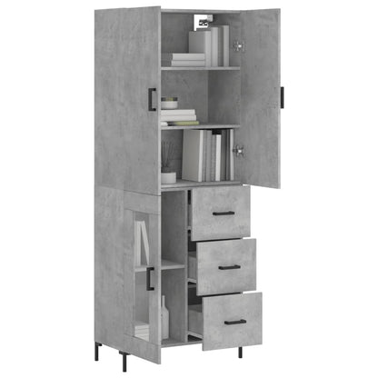 Aparador Alto Madera Contrachapada Gris Hormigón 69,5x34x180 Cm_2
