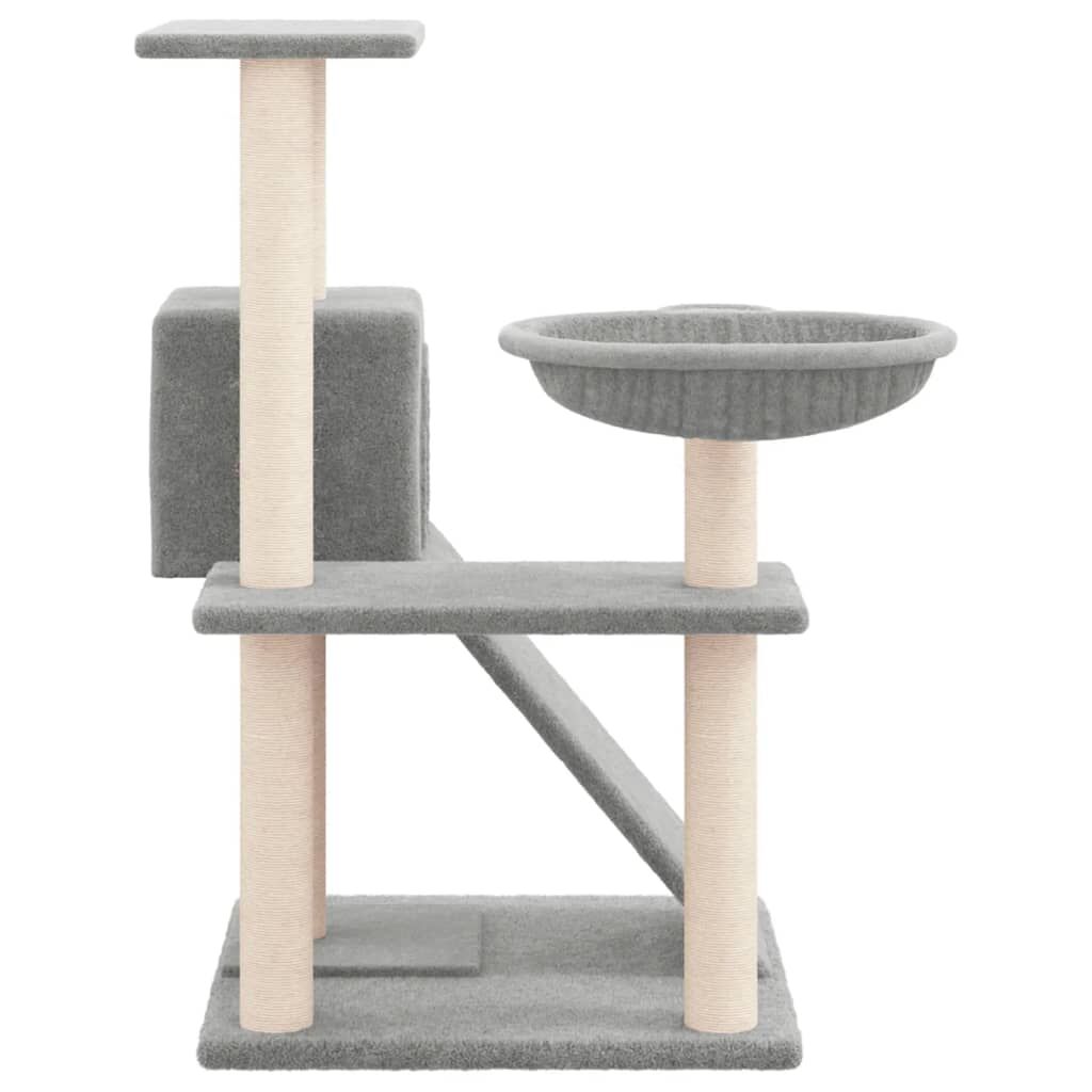 Vidaxl Rascador Para Gatos Con Postes De Sisal Gris Claro 82 Cm_3