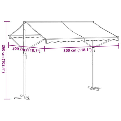 Vidaxl Toldo De Pie Tela Y Acero Azul Y Blanco 300x300 Cm_2