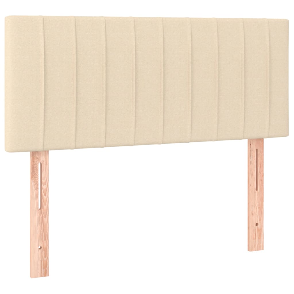 Cama Box Spring Con Colchón Y Led Tela Crema 120x200 Cm / Vetonek_3