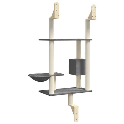 Vidaxl Árbol Rascador Para Gatos De Pared Gris Oscuro 153 Cm_5