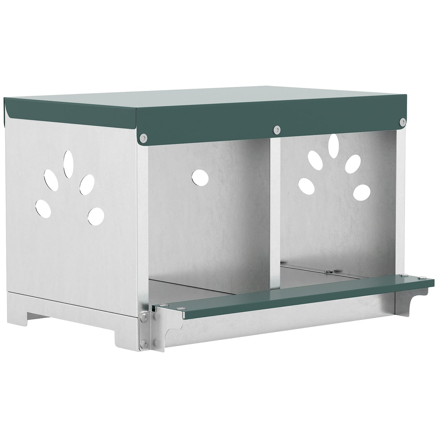 Pawhut Ponedero Para Gallinas De Acero Galvanizado Con 2 Huecos Para 2 Gallinas_0