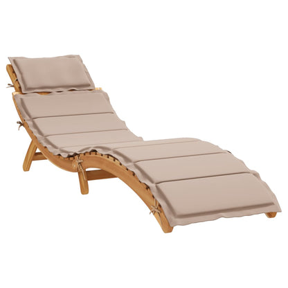 Tumbona Con Cojín Taupe Madera Maciza De Acacia / Vetonek_3